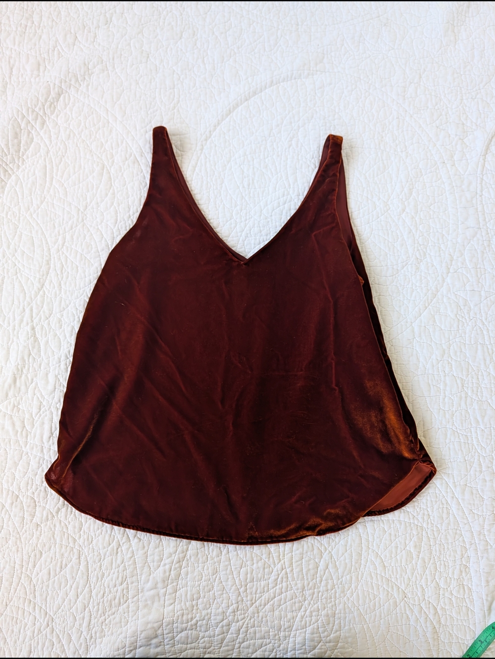 LOFT Velvet V-Neck Cami - Deep Orange